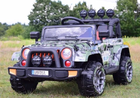 MEGA JEEP FULLTIME, NAPĘD 4X4, 1X12V ,WOLNY START/ MIĘKKIE KOŁA, FUNKCJA BUJANIA EXCLUSIVE LAKIER/7588