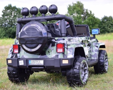 MEGA JEEP FULLTIME, NAPĘD 4X4, 1X12V ,WOLNY START/ MIĘKKIE KOŁA, FUNKCJA BUJANIA EXCLUSIVE LAKIER/7588