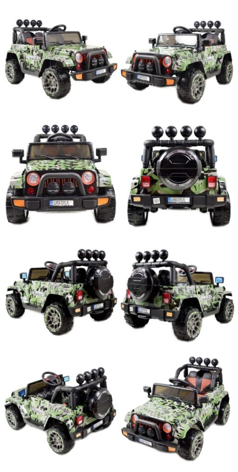 MEGA JEEP FULLTIME, NAPĘD 4X4, 1X12V ,WOLNY START/ MIĘKKIE KOŁA, FUNKCJA BUJANIA EXCLUSIVE LAKIER/7588