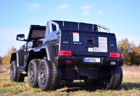 MEGA POJAZD- ORYGINALNY MERCEDES G63, NAPĘD 6X6, MIĘKKIE KOŁA, MIĘKKIE SIEDZENIE, SIEDZENIE DLA RODZICA, 12V 14AH/SX-1888