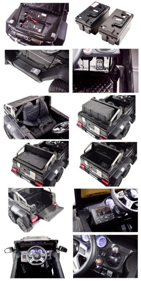 MEGA POJAZD- ORYGINALNY MERCEDES G63, NAPĘD 6X6, MIĘKKIE KOŁA, MIĘKKIE SIEDZENIE, SIEDZENIE DLA RODZICA, 12V 14AH/SX-1888