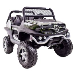 MERCEDES BENZ UNIMOG 4X4,12V14AH, AMORTYZATORY, MIĘKKIE KOŁA,MIĘKKIE SIEDZENIE SUPER OPCJA/UNIMOG