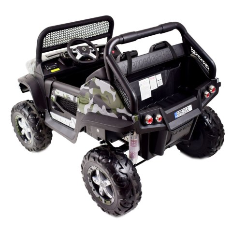 MERCEDES BENZ UNIMOG 4X4,12V14AH, AMORTYZATORY, MIĘKKIE KOŁA,MIĘKKIE SIEDZENIE SUPER OPCJA/UNIMOG