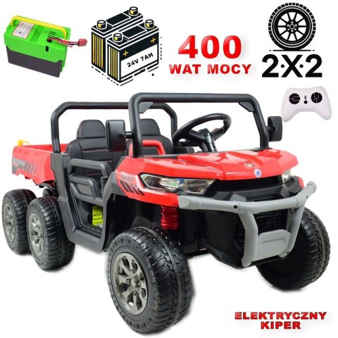 BUGGY 6 KOŁOWY DLA 2 DZIECI, ELEKTRYCZNA WYWROTKA, MIĘKKIE KOŁA, MIĘKKIE SIEDZENIE, 400 WAT/XMX623B