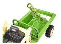 TRAKTOR NA AKUMULATOR ZIELONY Z PRZYCZEPĄ + MOŻDZIERZ, MIĘKKIE SIEDZENIE,PILOT/HSD6606