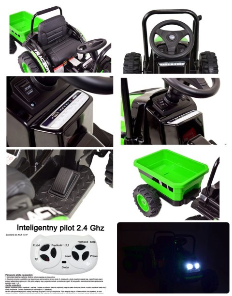 MEGA TRAKTOR Z PRZYCZEPĄ. MIĘKKIE SIEDZENIE, PILOT, RADIO FM/HL388