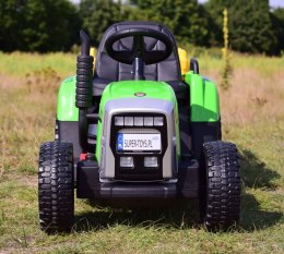 SUPER TRAKTOR BLOW - NA AKUMULATOR Z PRZYCZEPĄ, MIĘKKIE KOŁA, MIEKKIE SIEDZENIE, PILOT/XMX611