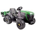 WIELKI TRAKTOR NA AKUMULATOR Z PRZYCZEPĄ, MIĘKKIE KOŁA, MIĘKKIE SIEDZENIE/BDM0925
