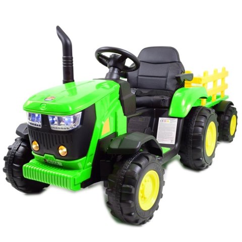 MEGA TRAKTOR NA AKUMULATOR Z PRZYCZEPĄ. MIĘKKIE SIEDZENIE, PILOT, /HL3388