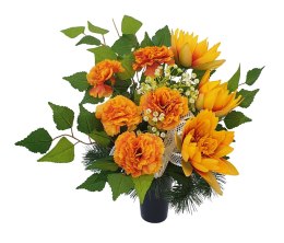 BUKIET WKŁAD DO WAZONU KWIATY NA CMENTARZ WZÓR JESIENNY