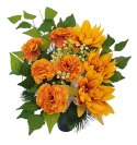 BUKIET WKŁAD DO WAZONU KWIATY NA CMENTARZ WZÓR JESIENNY