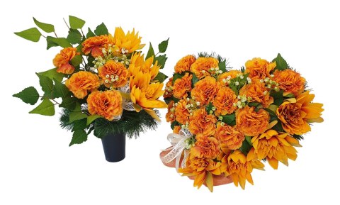 BUKIET WKŁAD DO WAZONU KWIATY NA CMENTARZ WZÓR JESIENNY