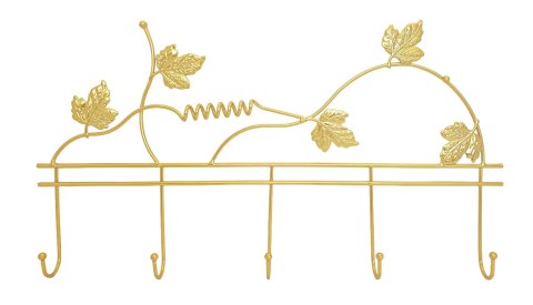 ZŁOTY WIESZAK DEKORACYJNY OZDOBNY METALOWY MOTYW LIŚCI