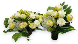 BUKIET RÓŻE DO WAZONU SZTUCZNE KWIATY NA CMENTARZ