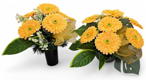 BUKIET WKŁAD DO WAZONU GERBERY KWIATY NA CMENTARZ GRÓB POMNIK WIOSENNY WZÓR