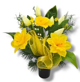 BUKIET WKŁAD DO WAZONU KWIATY NA CMENTARZ GRÓB POMNIK WZÓR WIOSENNY