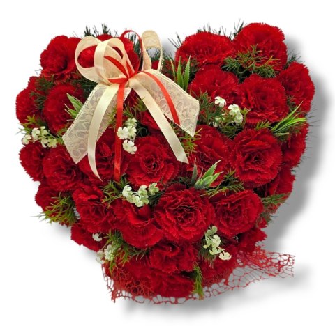 DUŻE SERCE XL STROIK NA CMENTARZ GRÓB NAGROBNA KOMPOZYCJA KWIATOWA