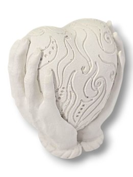 GIPSOWA FIGURKA SERCE W DŁONIACH DO MALOWANIA FARBKAMI NA ZAJĘCIA PLASTYCZNE DLA DZIECI