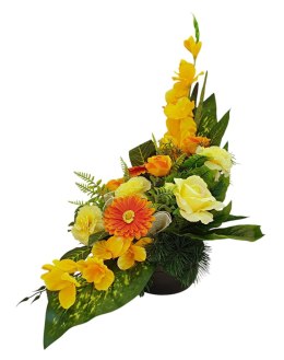 KLASYCZNY STROIK WIOSENNY NA CMENTARZ XL KWIATY NA GRÓB Z OBCIĄŻENIEM