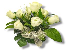 STROIK NA CMENTARZ KWIATY NA GRÓB POMNIK MISA Z OBCIĄŻENIEM RÓŻE