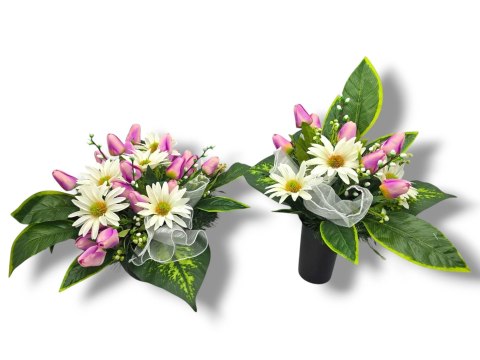 WIOSENNY STROIK KOMPOZYCJA KWIATOWA MISA Z OBCIĄŻENIEM TULIPANY