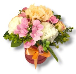 FLOWERBOX SZTUCZNE KWIATY W PUDEŁKU NA DZIEŃ MATKI URODZINY IMIENINY