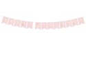 Girlanda urodzinowa Happy Birthday Różowa, złoty napis, 16cm