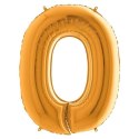 Balon Foliowy Cyfra 0, Złota, 66 cm Grabo