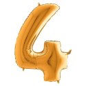 Balon Foliowy Cyfra 4, Złota, 66 cm Grabo