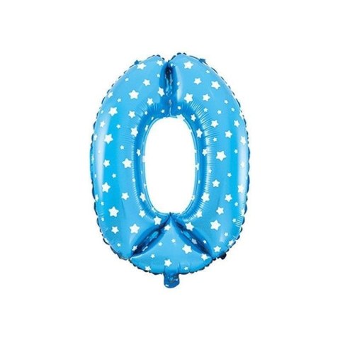Cyfra 0 Balon Foliowy - 80 cm Niebieski