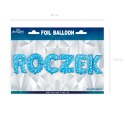 Balon foliowy napis ROCZEK niebieski w gwiazdki, 40 cm