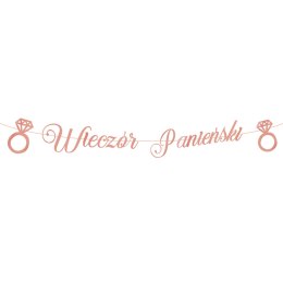Baner Wieczór panieński, różowo złoty Rose Gold napis 150 cm