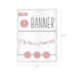 Baner Wieczór panieński, różowo złoty Rose Gold napis 150 cm