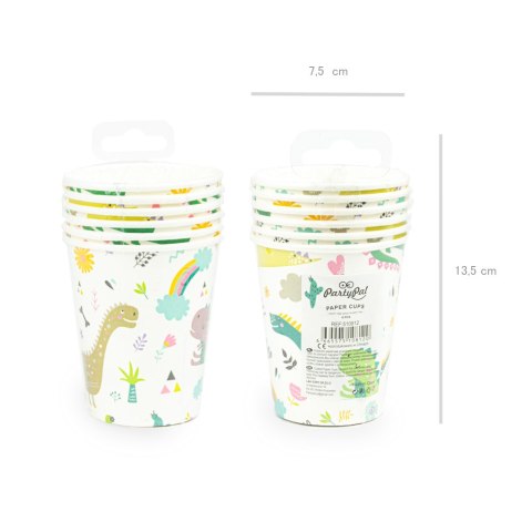 Kubeczki w dinozaury, 6 szt.