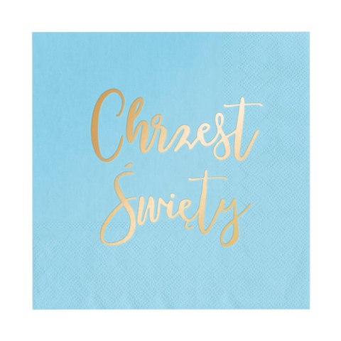 Serwetki Chrzest Święty, niebieskie 33x33cm, 10 szt.