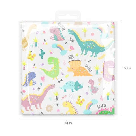 Serwetki w dinozaury 33x33cm, 10 szt.