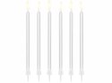 Świeczki urodzinowe, gładkie, białe 14 cm, 12 szt.