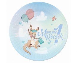 Talerzyki papierowe Roczek - Kangurek, 18 cm, 6 szt.