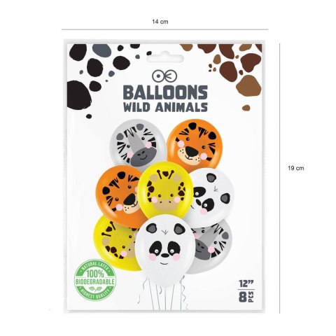 Balony Zwierzątka mix wzorów 30cm, 8 szt.