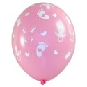 Balony lateksowe na Baby Shower dla dziewczynki 28cm, 5 szt.