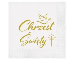 Serwetki Chrzest Święty gołąbek, 33x33 cm, 20 szt.