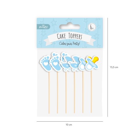 Toppery na Baby Shower dla chłopca 6szt