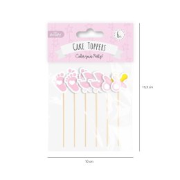 Toppery na Baby Shower dla dziewczynki 6szt