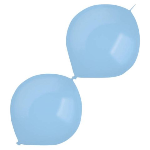 Balony lateksowe z łącznikiem Niebieskie, Decorator Standard E-Link Pastel Blue, 30cm, 50 szt.