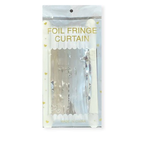 Kurtyna dekoracyjna, srebrna, 100 cm x 200 cm