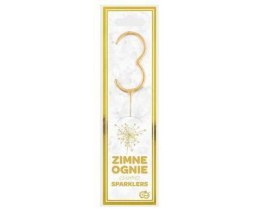 Zimne ognie złota cyfra 3, 17cm