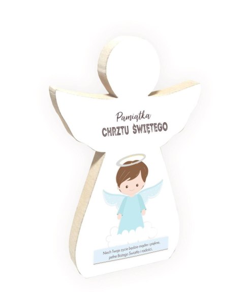 Drewniana figurka Pamiątka Chrztu Świętego, chłopiec