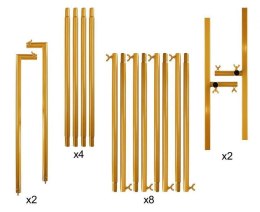 Stelaż prostokątny, złoty, 150x200cm