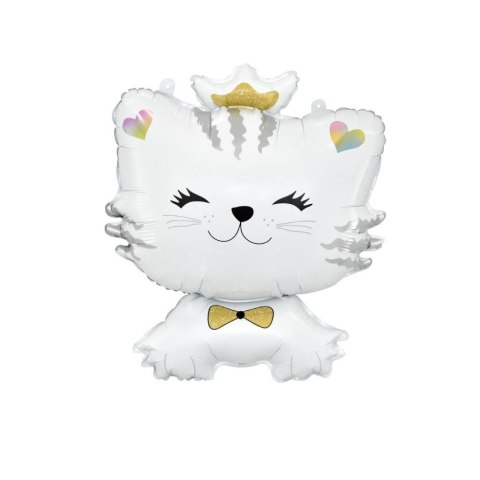 Balon foliowy, Biały Kotek, 52cm