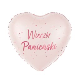 Balon foliowy Serce, Jasnoróżowy, Wieczór Panieński, 45 cm